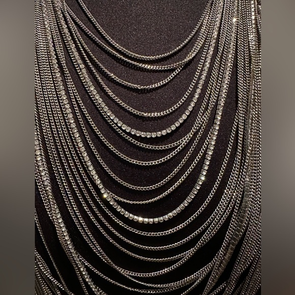 Aldo Elegant Silver Multi-Layer Necklace - Picture 5 of 8